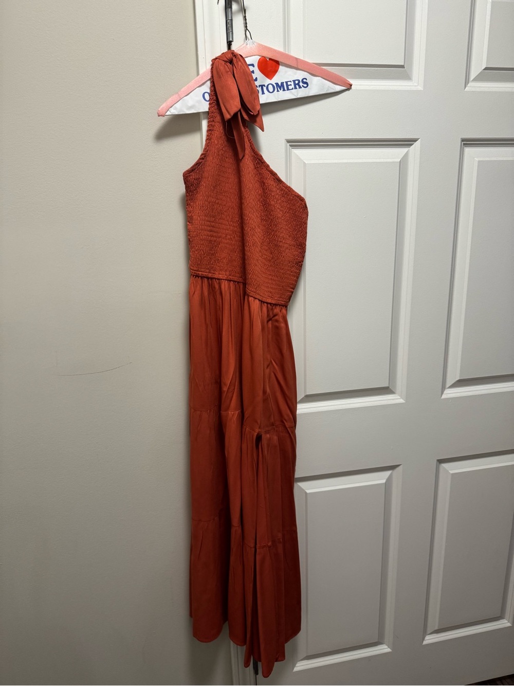 Women's Rust One-Shoulder Maxi Dress